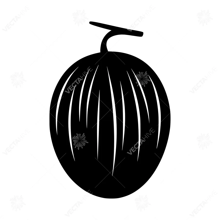 Black Melon Silhouette Icon