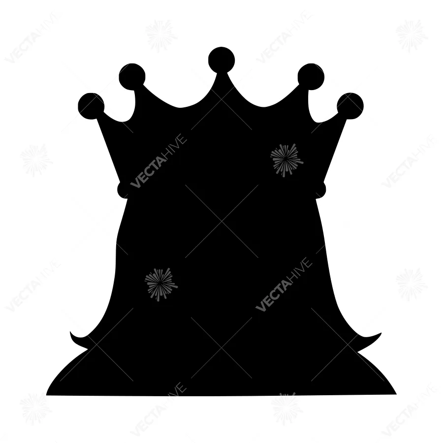 Black Crown Silhouette Vector Icon