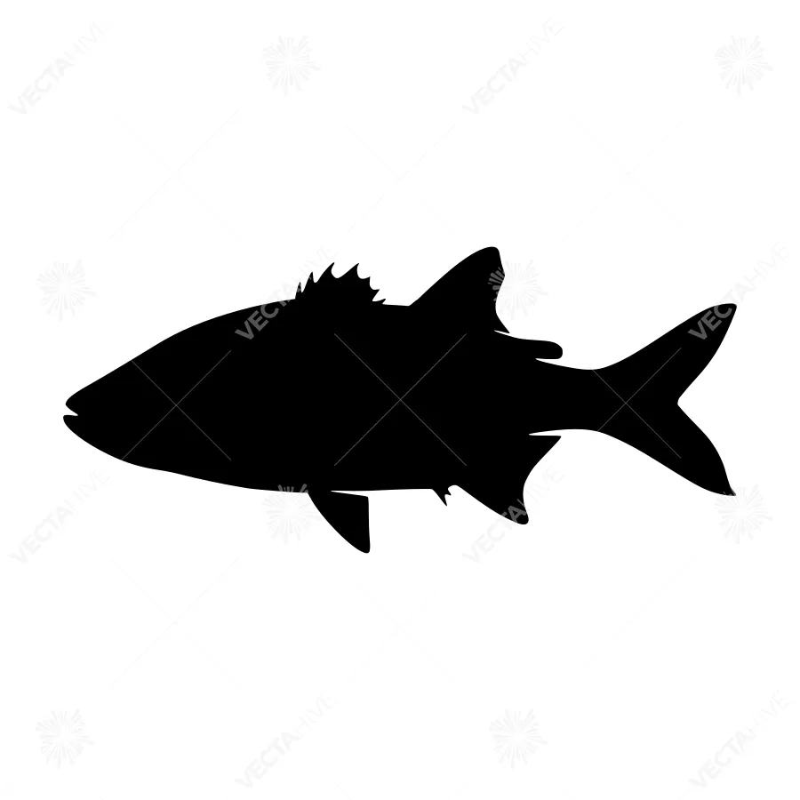 Black Fish Silhouette Vector Icon