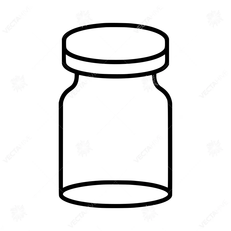 Line Art Jar - Empty Glass Container