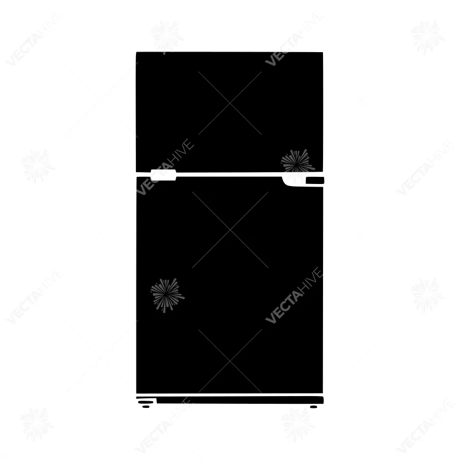 Refrigerator Icon - Minimalist Black Outline
