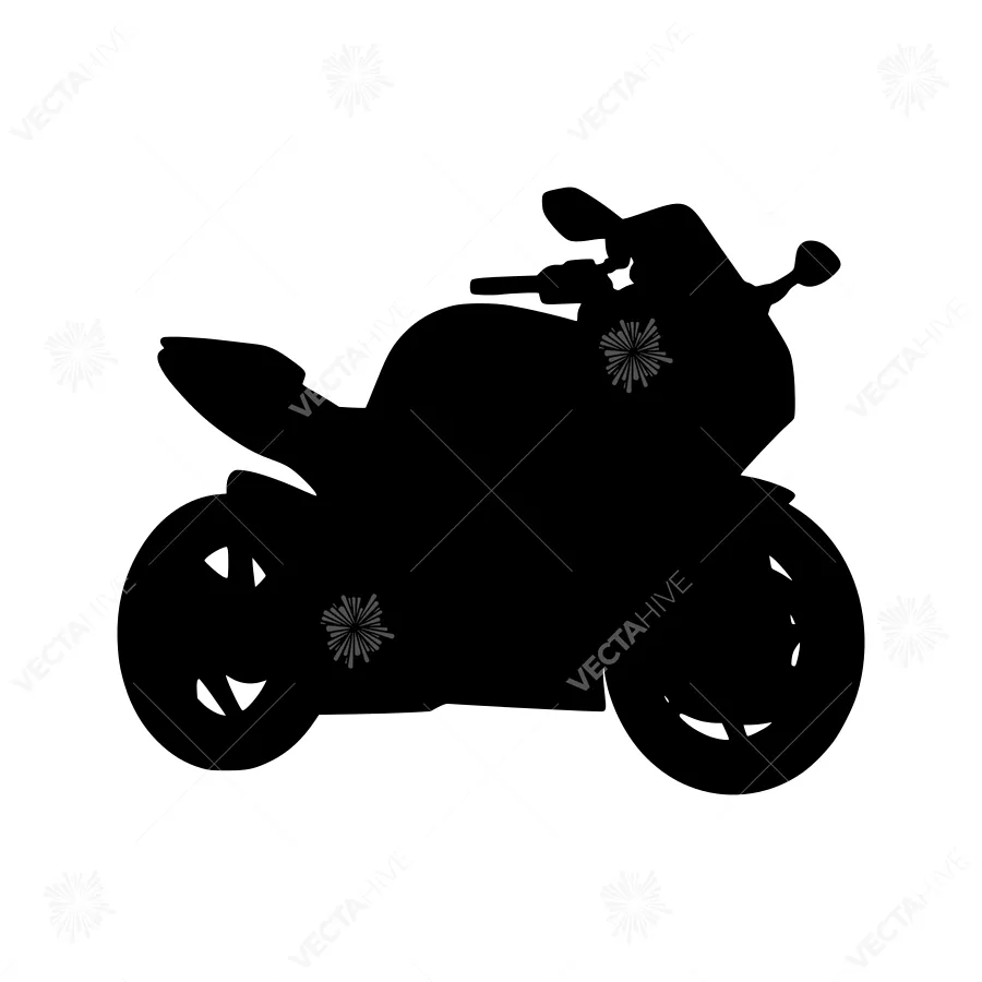 Black Motorcycle Silhouette Vector Illustration