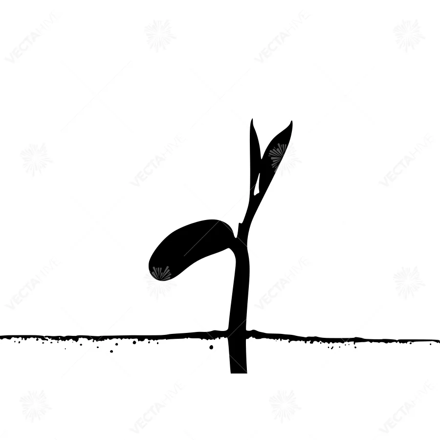 Simple Silhouette Plant Growth