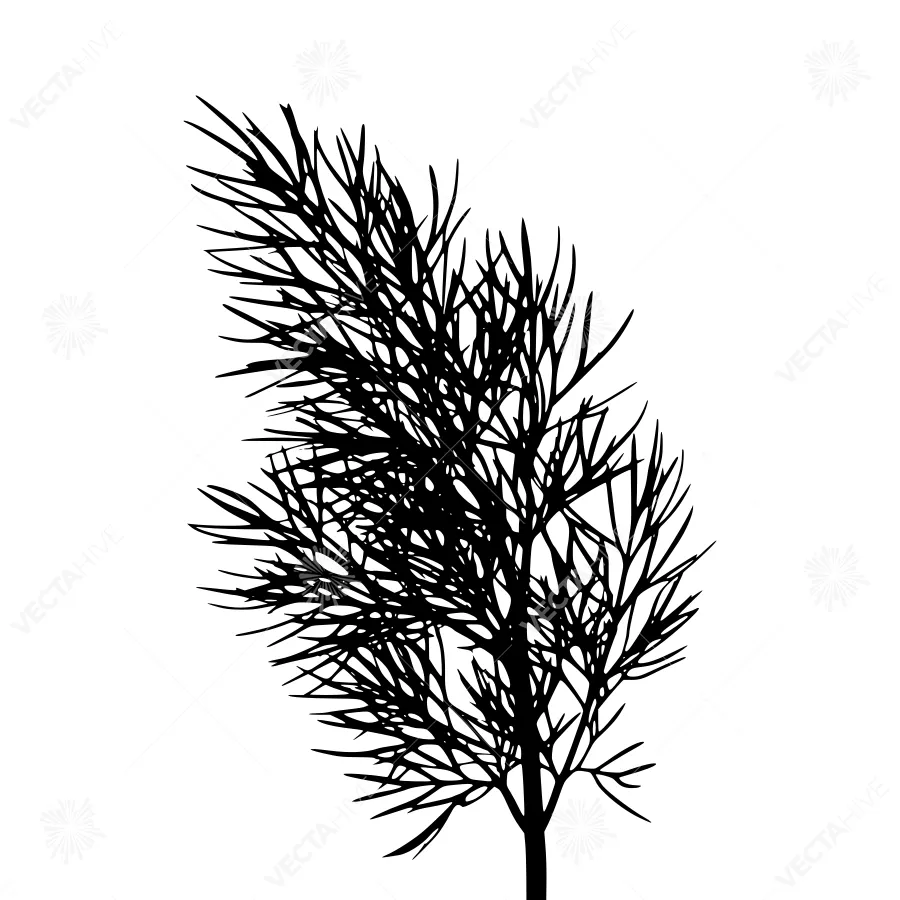 Black Tree Silhouette Vector Illustration