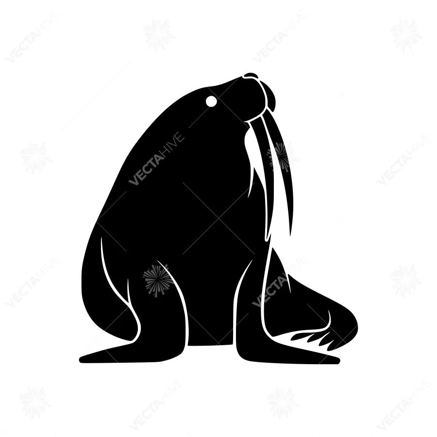 Walrus Silhouette Logo Icon