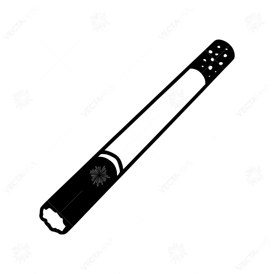 Black Silhouette Cigarette Illustration