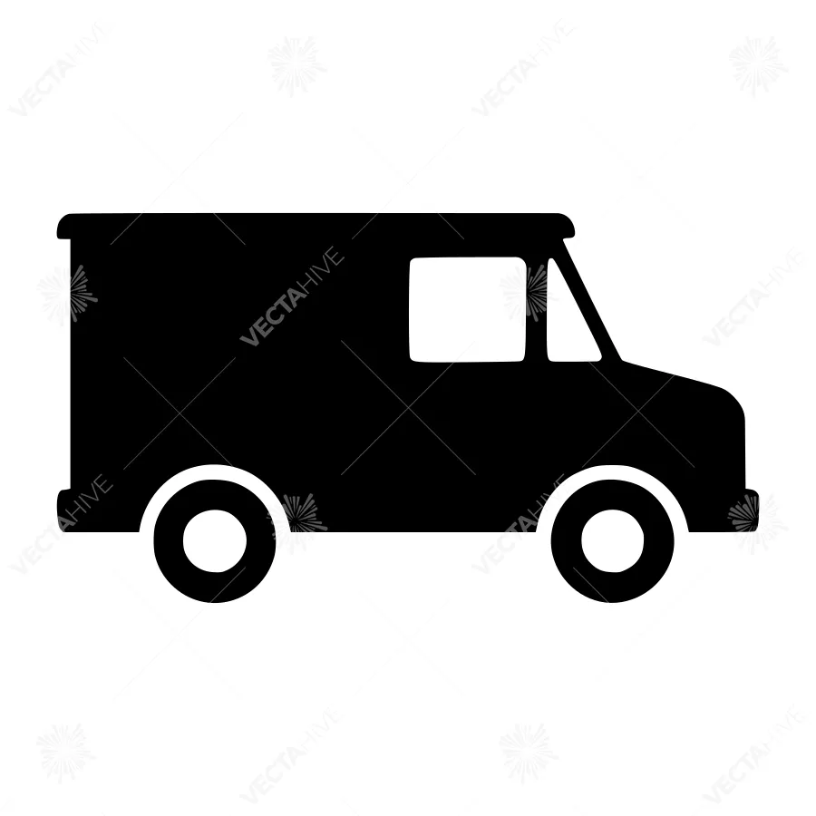 Food Truck Icon - Simple Black Outline