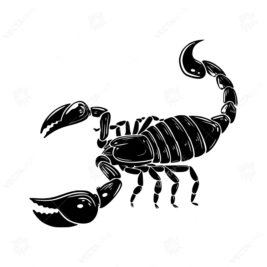 Black Silhouette Scorpion Vector Illustration