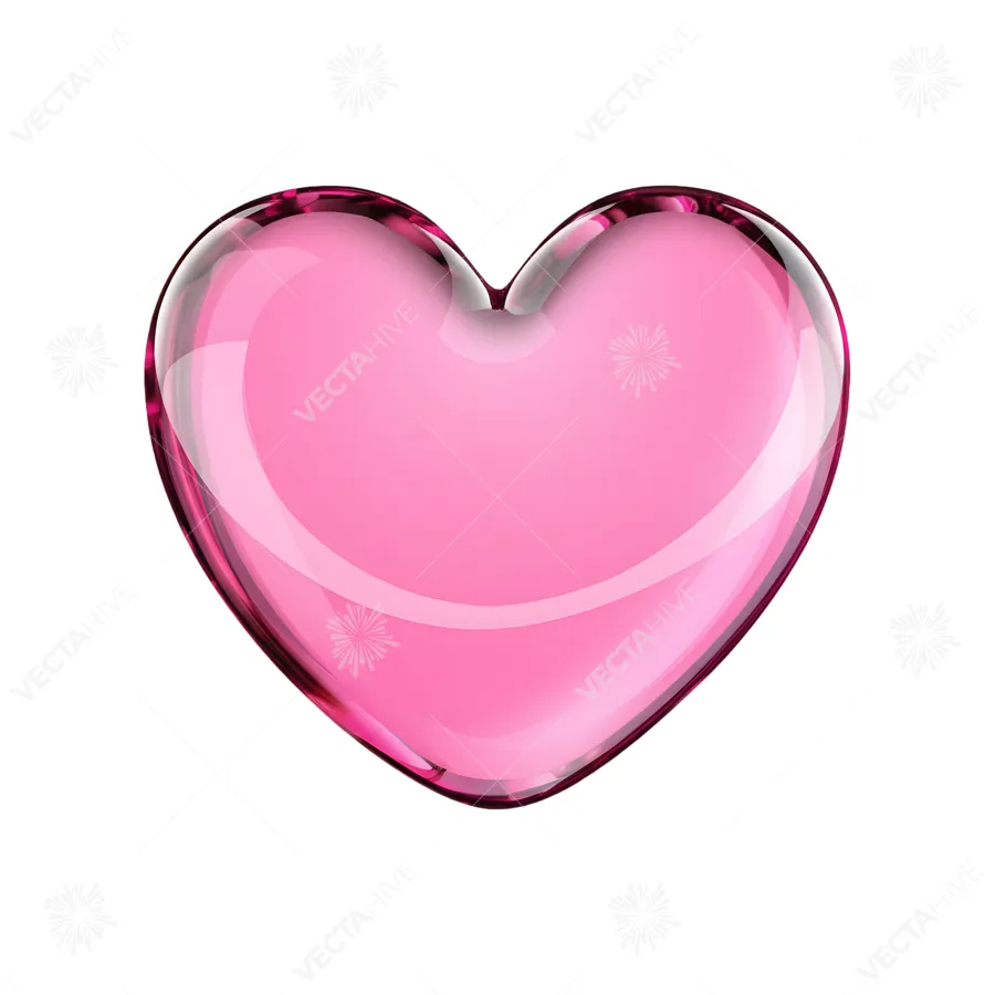Pink Heart Icon - Transparent 3D Illustration