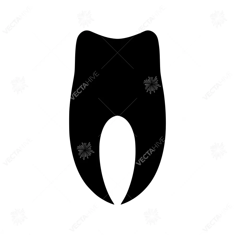 Tooth Icon - Simple Black Outline