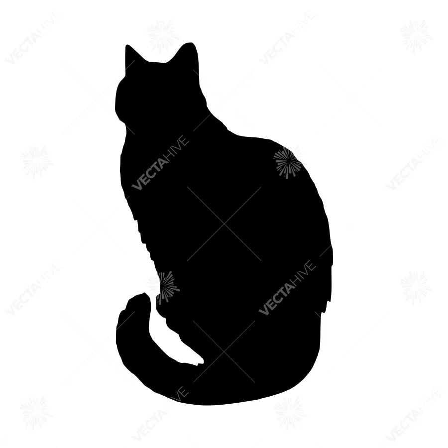 Black Cat Silhouette Vector Illustration