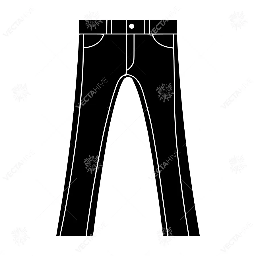 Black Jeans Silhouette Vector Icon