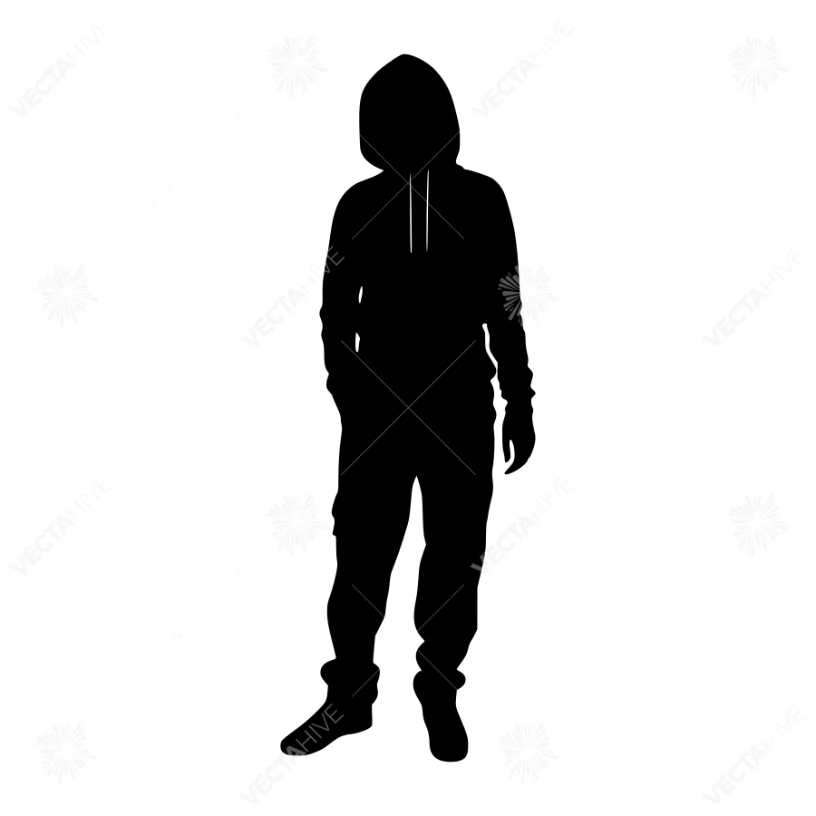 Silhouette of a Person in Hoodie
