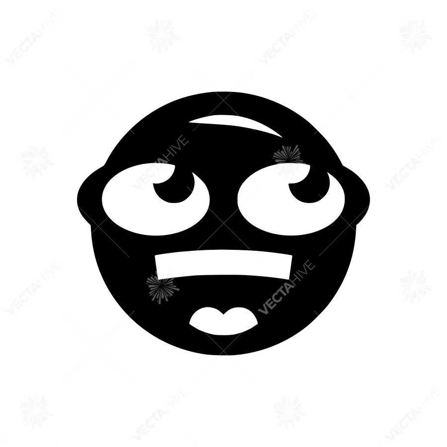 Black Silhouette Sad Face Emoji Icon