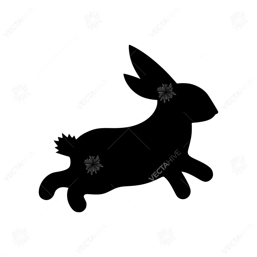 Black Rabbit Silhouette Vector Illustration
