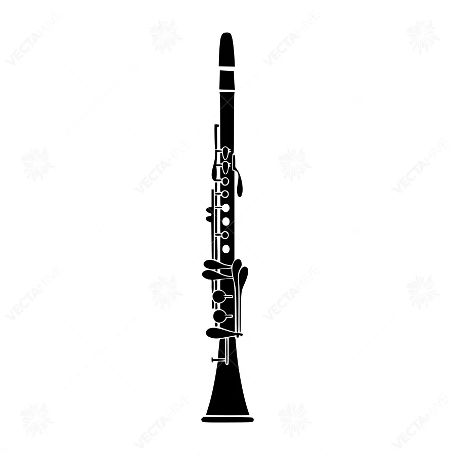Black Clarinet Icon - Vector Illustration