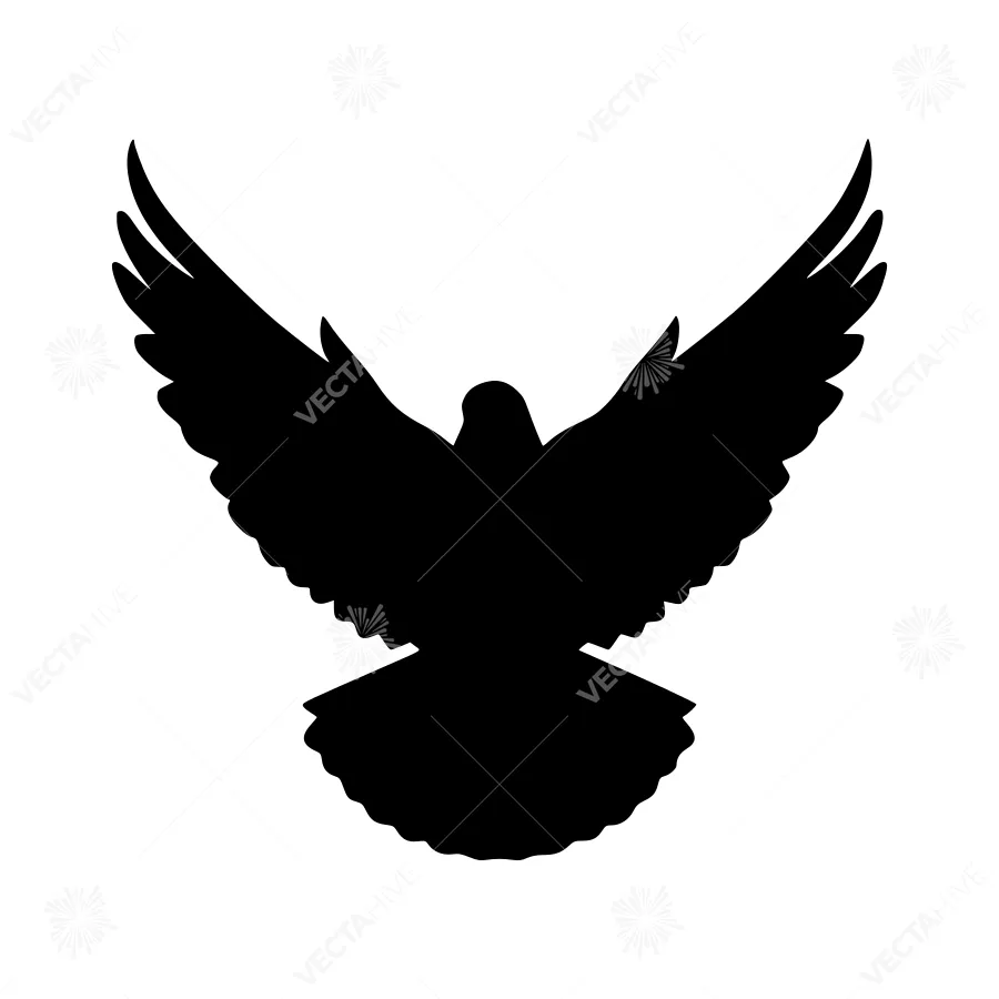 Black Dove Silhouette Vector Icon