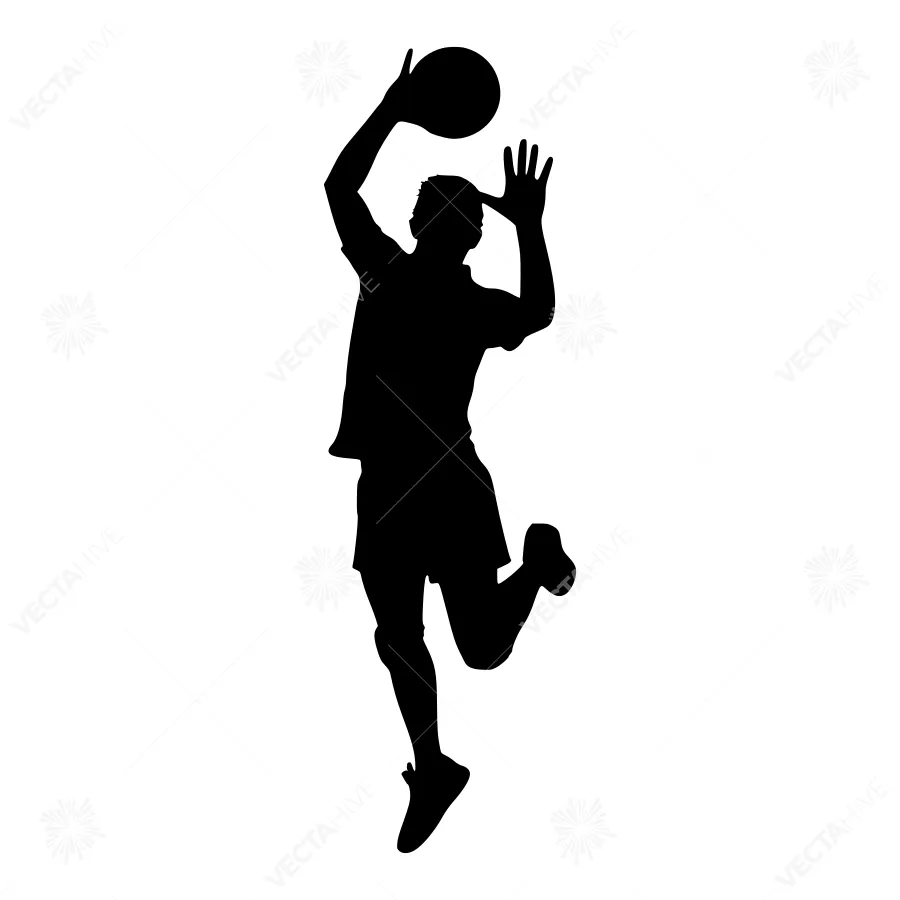 Basketball Player Silhouette - Dynamic Action Shot