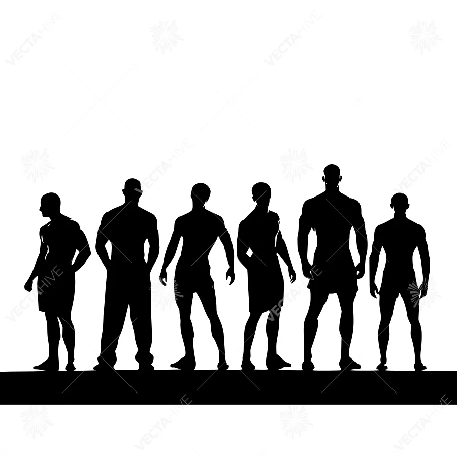 Silhouettes of Athletes - Fitness Group