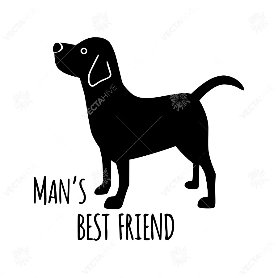 Silhouette Dog - Man's Best Friend Graphic