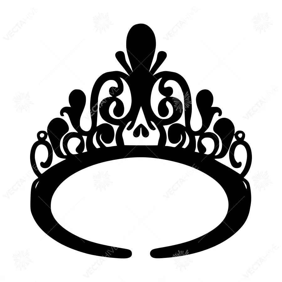 Black Tiara Silhouette Vector Illustration