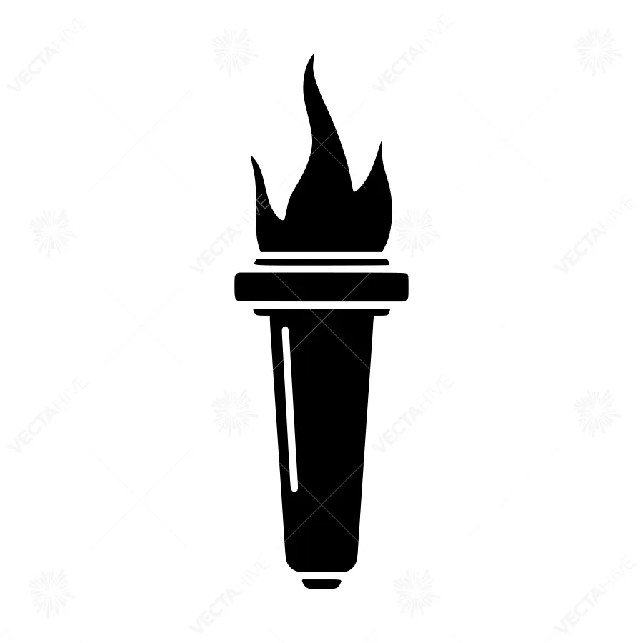 Torch Icon - Black Silhouette