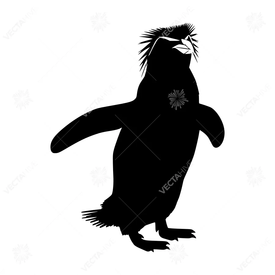 Silhouette Penguin - Stylized Black & White