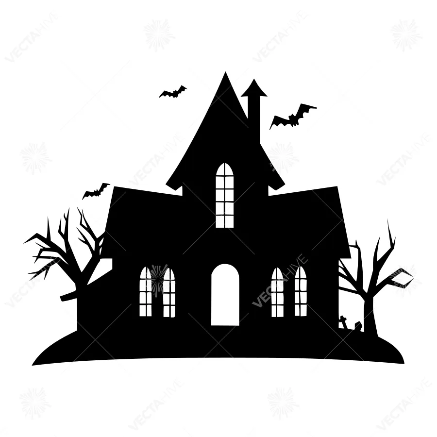 Halloween Haunted House Silhouette
