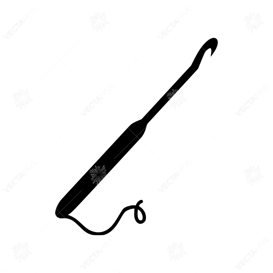 Black Crochet Hook Silhouette