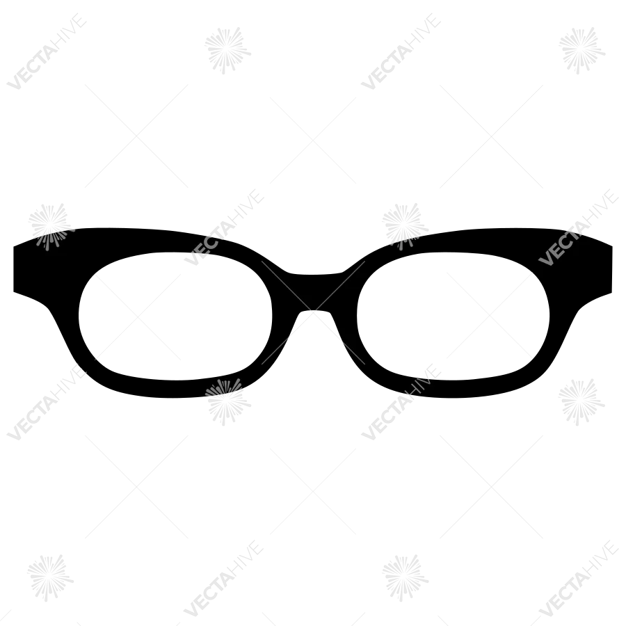 Vintage Glasses Icon - Black Outline