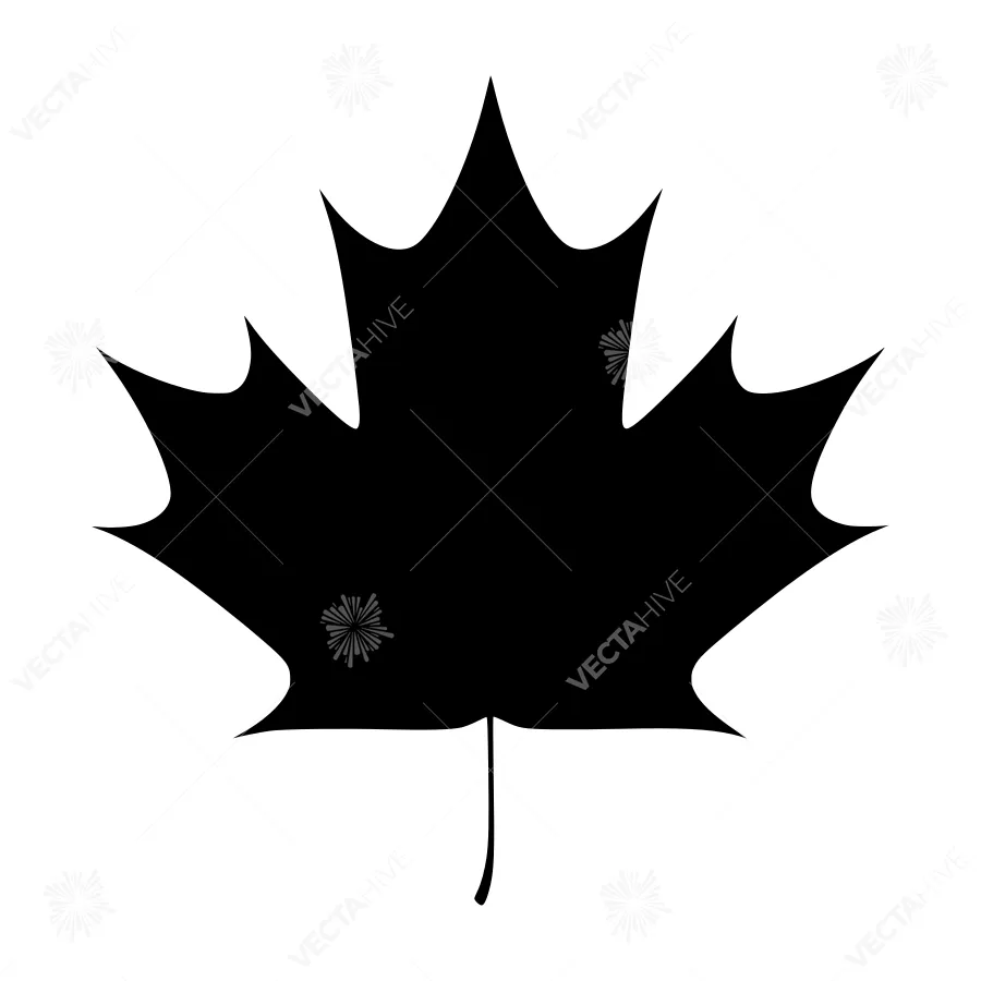 Black Maple Leaf Silhouette Vector