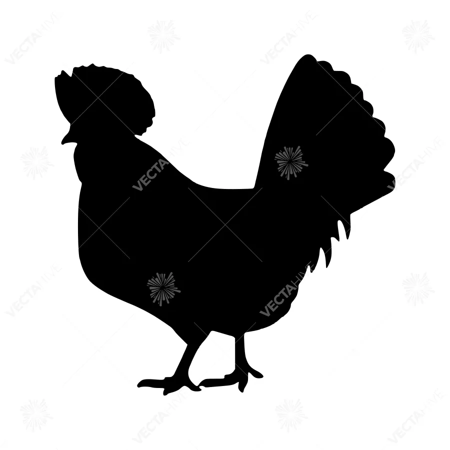 Silhouetted Rooster Graphic - Farm Animal Vector