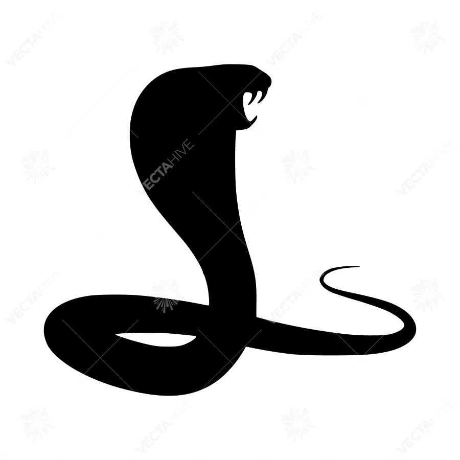 Black Cobra Silhouette Vector Art