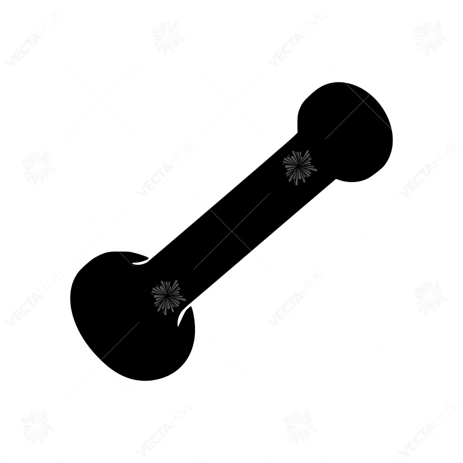 Dog Bone Silhouette Icon - Simple Vector Graphic