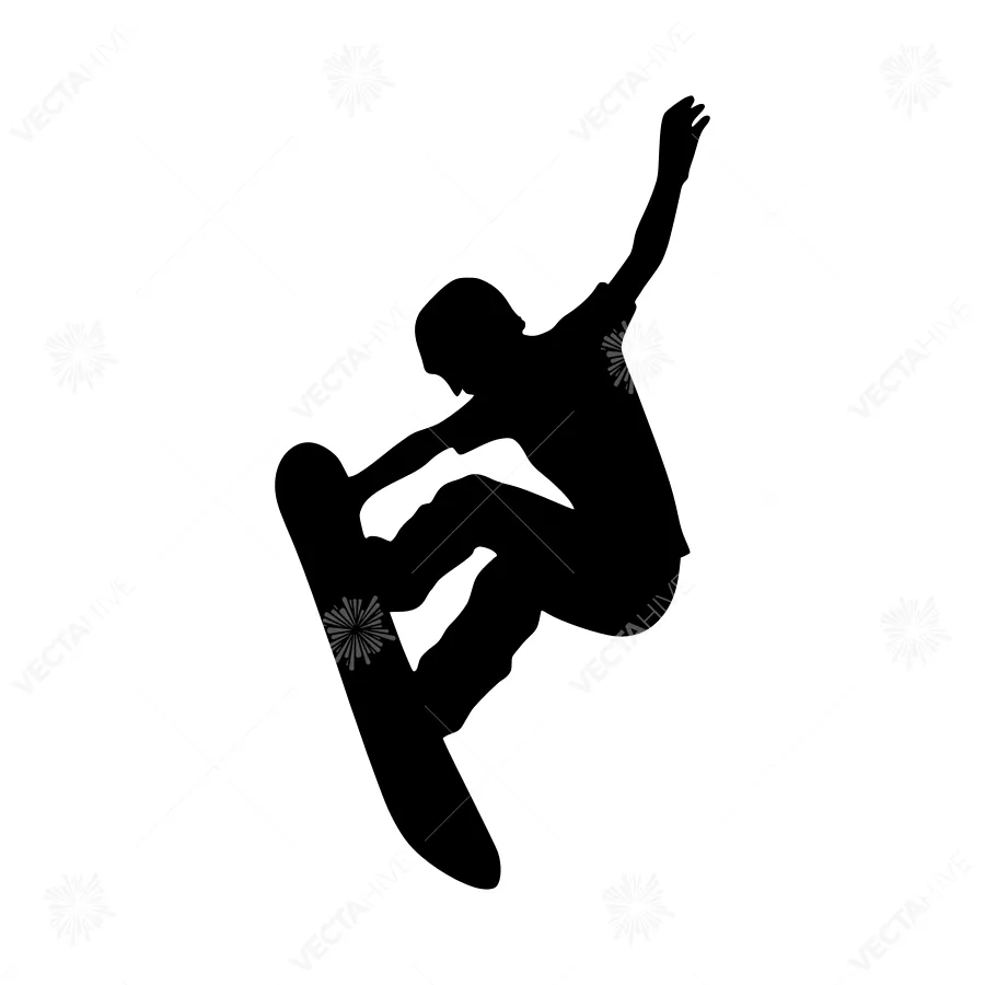 Skateboarder Silhouette - Action Sport Graphic