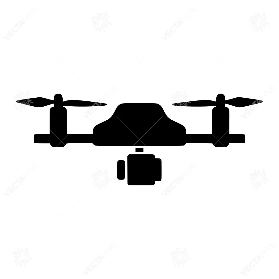Drone Silhouette Icon - Modern Vector Illustration