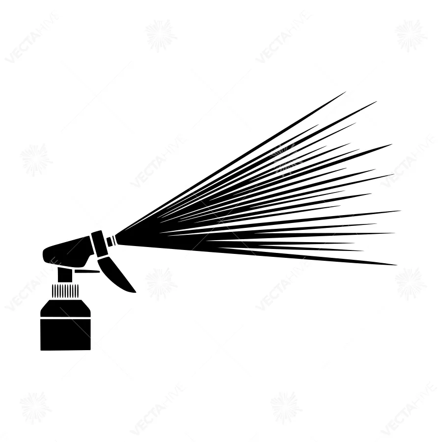Spray Bottle Icon - Black Silhouette