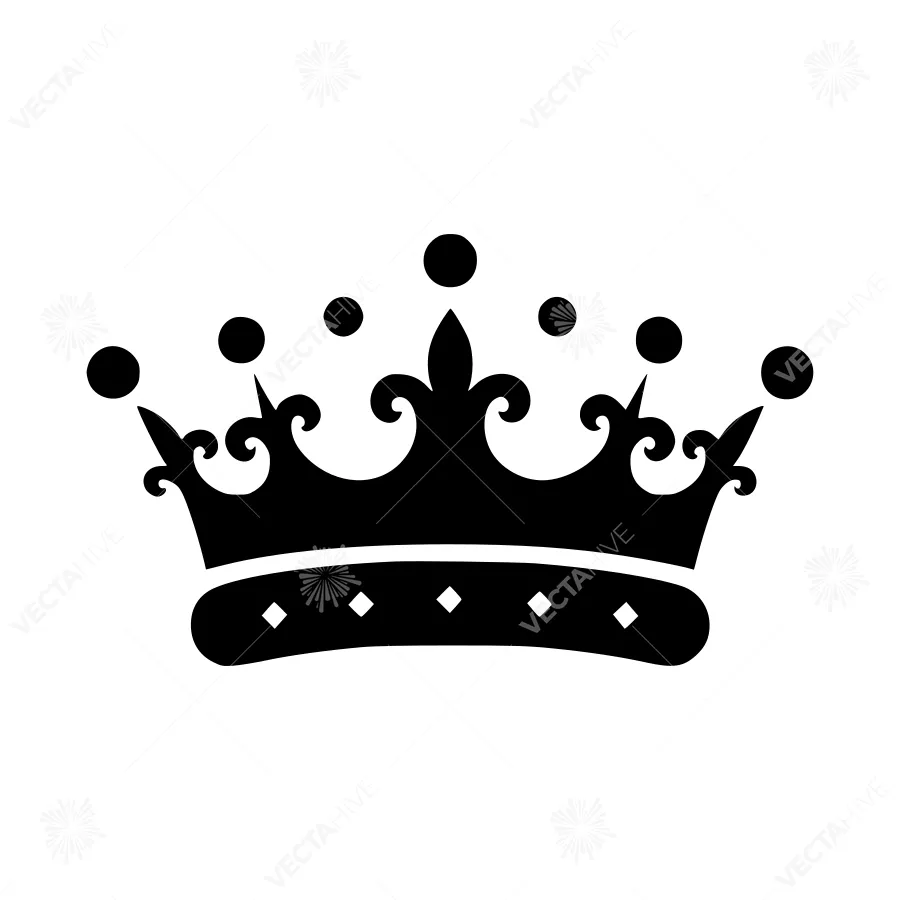 Black Crown Vector Icon