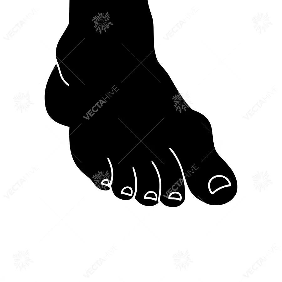 Black Foot Silhouette Vector Illustration