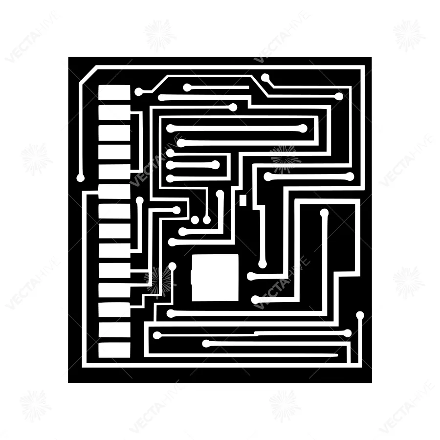 Circuit Board Pattern - Minimalist Tech Design