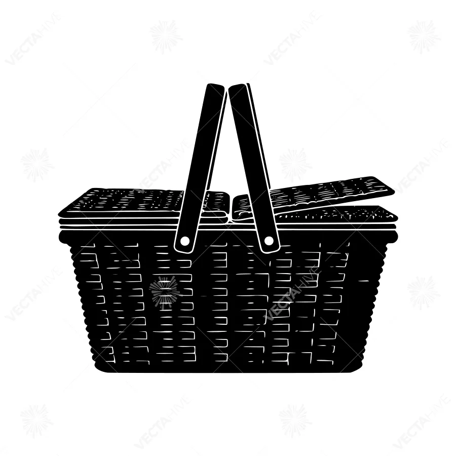 Black Picnic Basket Silhouette