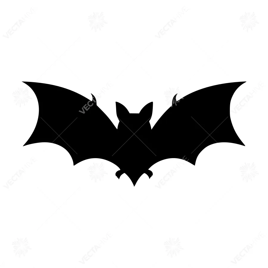 Black Bat Silhouette Vector Icon