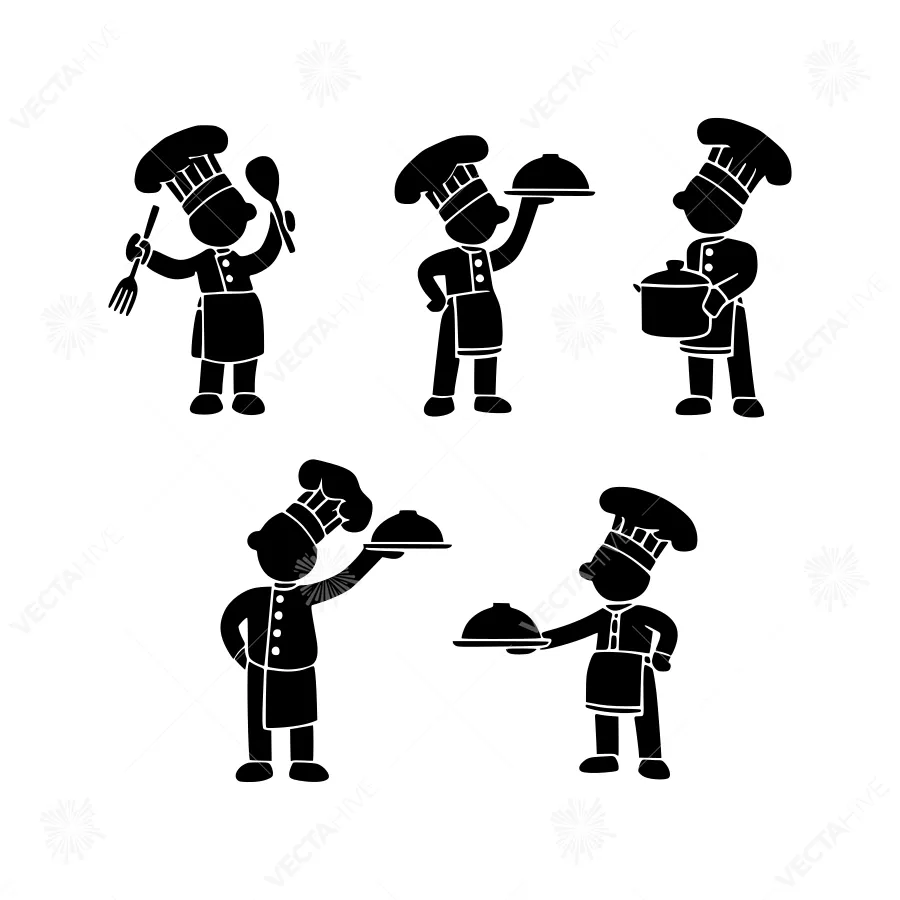 Chef Silhouette Set - Culinary Icons