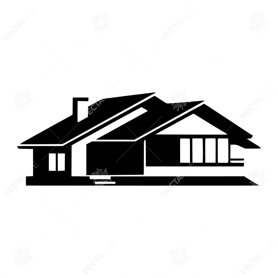 Simple House Icon - Black Outline Vector