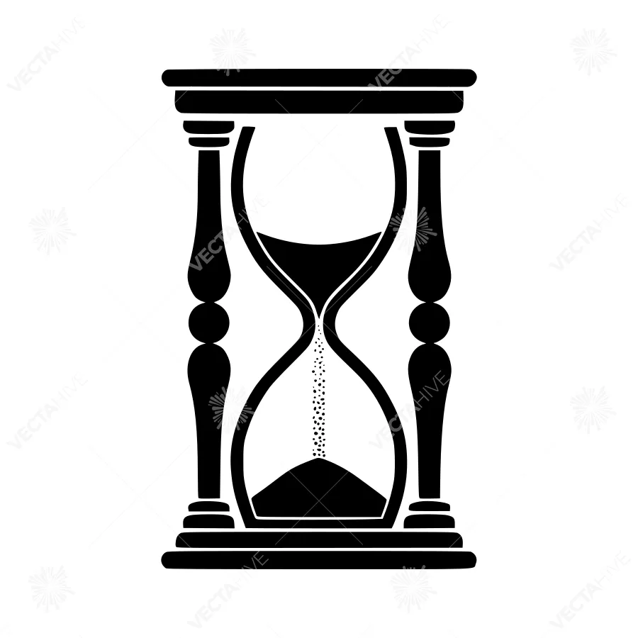 Black Sand Timer Icon - Time Concept