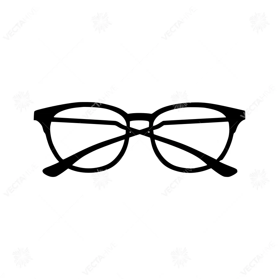 Black Glasses Silhouette Vector Icon