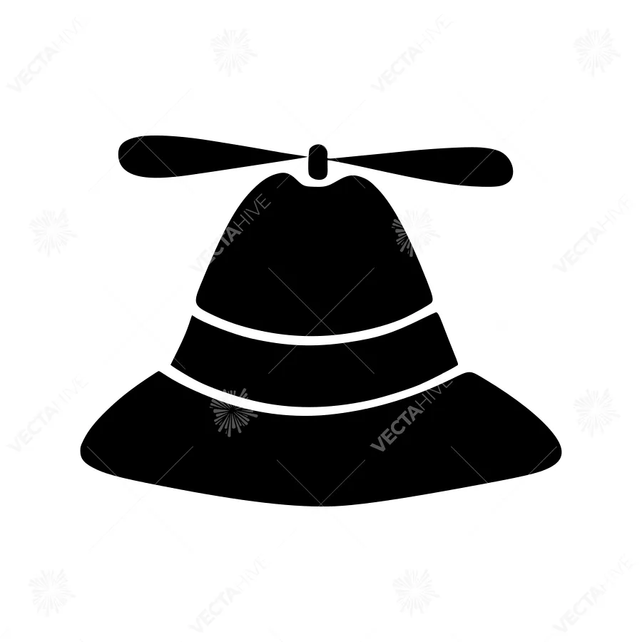 Silhouette Helicopter Hat Icon