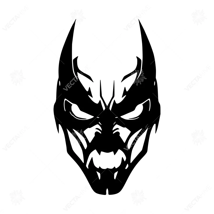 Dark Demon Mask Vector Illustration