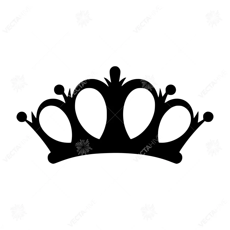 Black Crown Silhouette Vector Icon