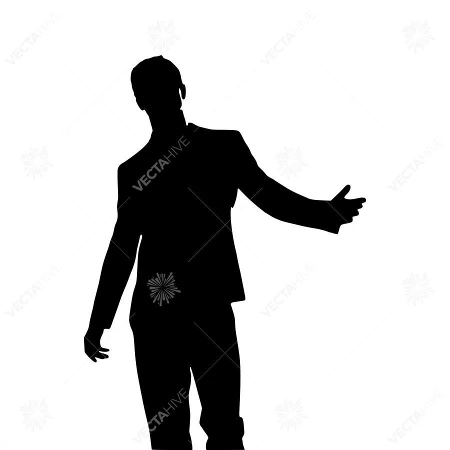 Silhouette Man Gesture Presentation